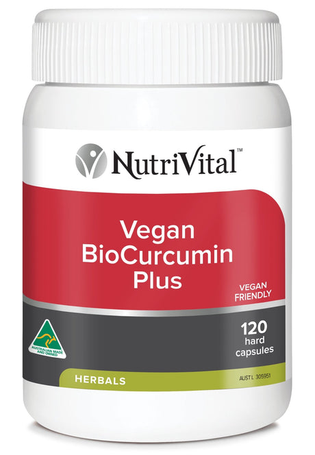 NutriVital Vegan BioCurcumin Plus Capsules 120 Capsules - Dr Earth - Supplements, Nutrivital