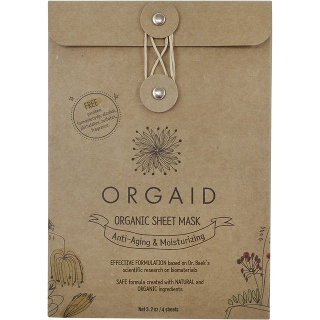 Orgaid Organic Sheet Mask Anti-Aging & Moisturizing 24ml - Dr Earth - Skincare