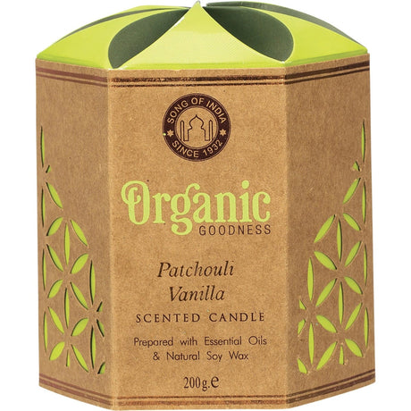 Organic Goodness Natural Soy Wax Candle Patchouli Vanilla 200g - Dr Earth - Aromatherapy