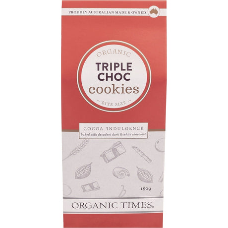 Organic Times Cookies Triple Choc Chip 150g - Dr Earth - Biscuits