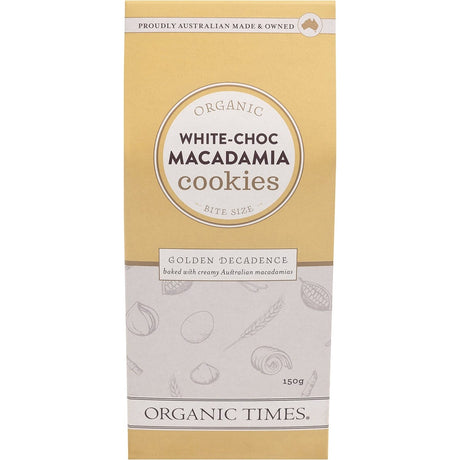 Organic Times Cookies White Choc Macadamia 150g - Dr Earth - Biscuits