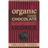 Organic Times Dark Chocolate Raspberry Licorice 150g - Dr Earth - Chocolate & Carob