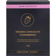 Organic Times Dark Chocolate Strawberries 100g - Dr Earth - Chocolate & Carob