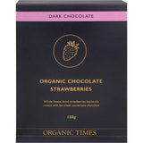 Organic Times Dark Chocolate Strawberries 100g - Dr Earth - Chocolate & Carob