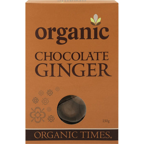 Organic Times Milk Chocolate Ginger 150g - Dr Earth - Chocolate & Carob