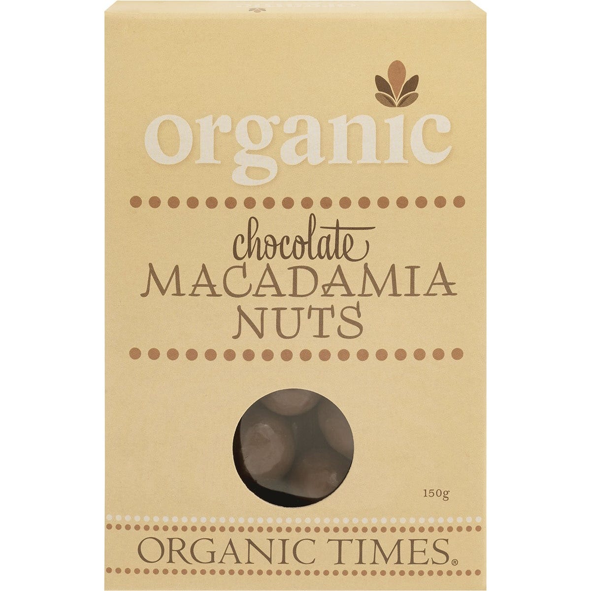 Organic Times Milk Chocolate Macadamia Nuts 150g - Dr Earth - Chocolate & Carob