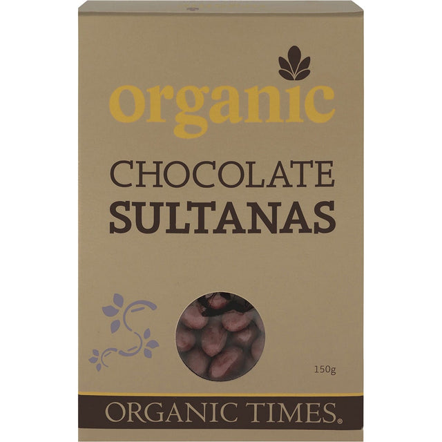 Organic Times Milk Chocolate Sultanas 150g - Dr Earth - Chocolate & Carob