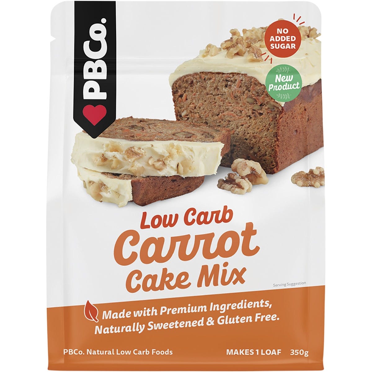 PBco Carrot Cake Mix Low Carb 350g - Dr Earth - Baking