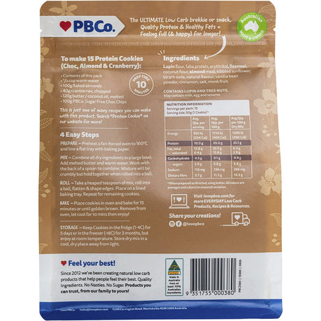 PBco Protein Cookies Mix Plant Protein 350g - Dr Earth - Baking