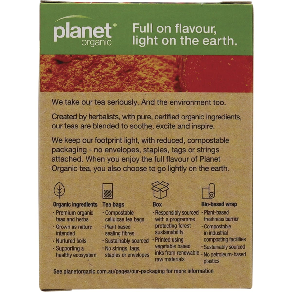 Planet Organic Herbal Tea Bags Joint Calm 25pk - Dr Earth - Drinks, Joint & Muscle Health