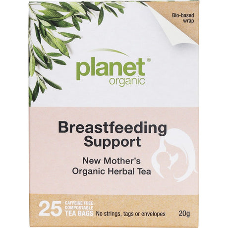 Planet Organic Herbal Tea Bags New Mother's Breastfeeding Support 25pk - Dr Earth - Drinks, Baby & Kids, Women's Health