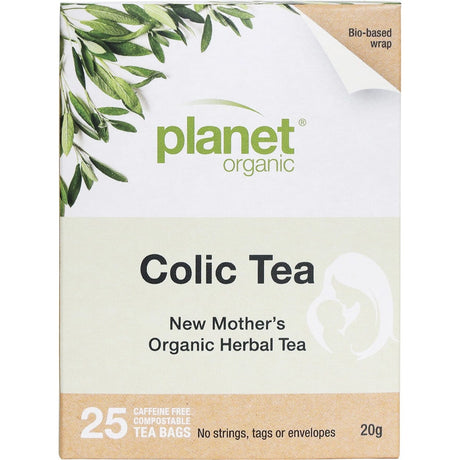 Planet Organic Herbal Tea Bags New Mother's Colic Tea 25pk - Dr Earth - Drinks, Baby & Kids, Women's Health