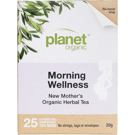 Planet Organic Herbal Tea Bags New Mother's Morning Wellness 25pk - Dr Earth - Drinks, Baby & Kids, Women's Health