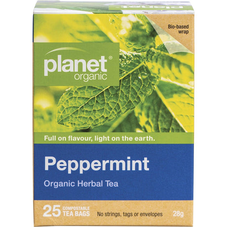 Planet Organic Herbal Tea Bags Peppermint 25pk - Dr Earth - Drinks