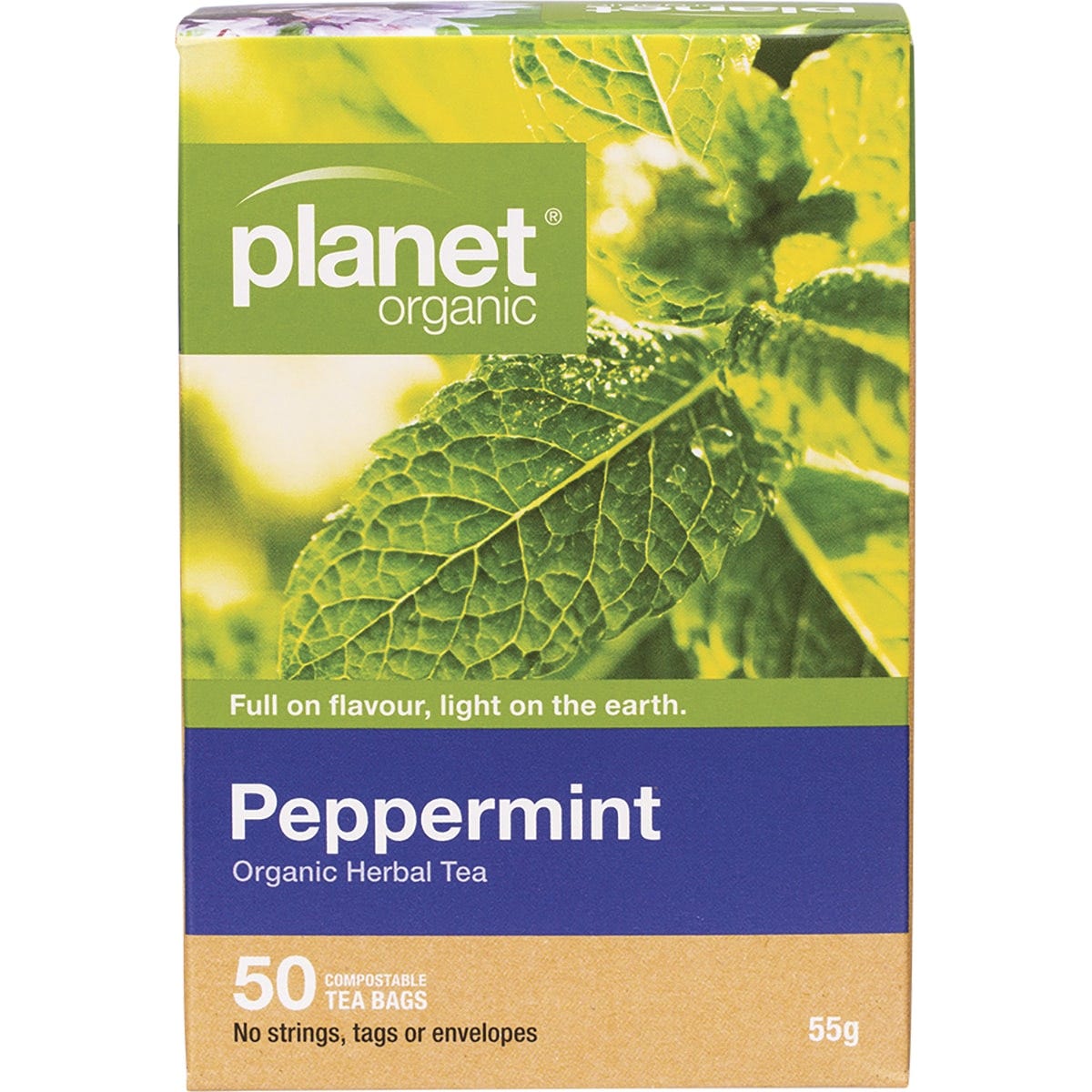 Planet Organic Herbal Tea Bags Peppermint 50pk - Dr Earth - Drinks