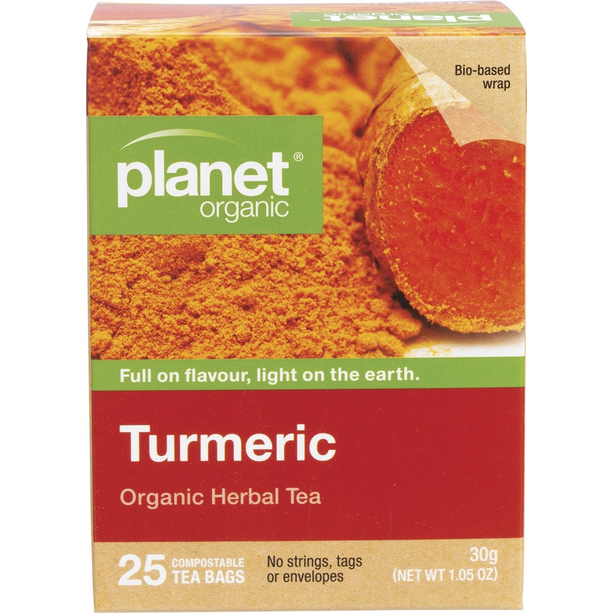 Planet Organic Herbal Tea Bags Turmeric 25pk - Dr Earth - Drinks