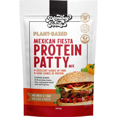 Plantasy Foods Protein Patty Mix Mexican Fiesta 200g - Dr Earth - Convenience Meals, Meat Alternatives