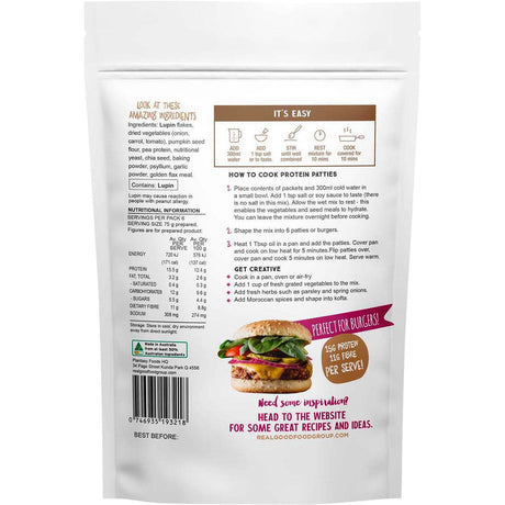 Plantasy Foods Protein Patty Mix Original 200g - Dr Earth - Convenience Meals, Meat Alternatives