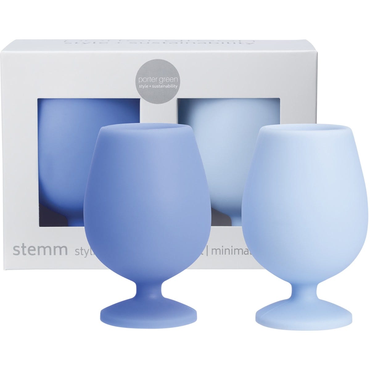 Porter Green Stemm Silicone Wine Glass Set Londrina 2x250ml - Dr Earth - Cups & Tumblers