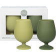 Porter Green Stemm Silicone Wine Glass Set Stirling 2x250ml - Dr Earth - Cups & Tumblers