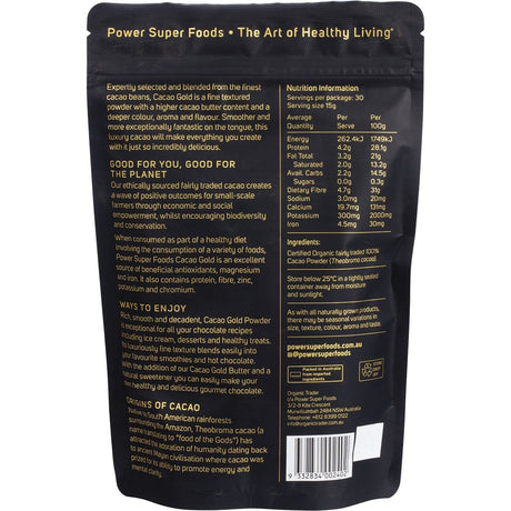 Power Super Foods Cacao Gold Powder 225g - Dr Earth - Cacao