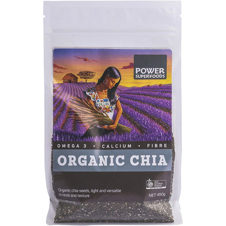 Power Super Foods Chia Seeds Certified Organic The Origin Series 450g - Dr Earth - Chia