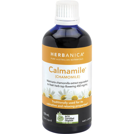 PPC Herbs Herbanica Herbal Tincture Calmamile Chamomile 100ml - Dr Earth - Sleep & Relax, Homeopathics