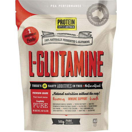 Protein Supplies Australia L-Glutamine Plant-Based Pure 500g - Dr Earth - Nutrition