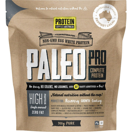 Protein Supplies Australia PaleoPro Egg White Protein Pure 900g - Dr Earth - Nutrition