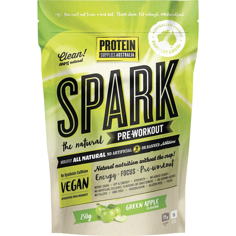 Protein Supplies Australia Spark All Natural Pre-workout Green Apple 250g - Dr Earth - Nutrition