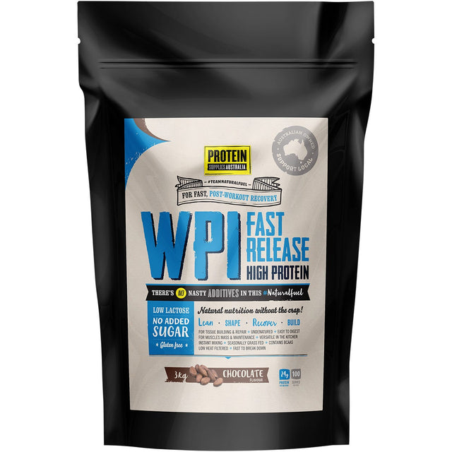 Protein Supplies Australia WPI Whey Protein Isolate Chocolate 3kg - Dr Earth - Nutrition