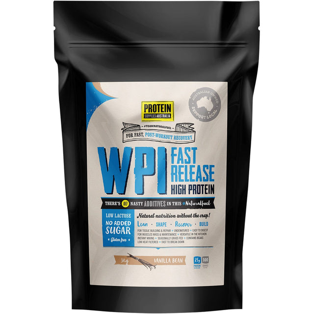 Protein Supplies Australia WPI Whey Protein Isolate Vanilla Bean 3kg - Dr Earth - Nutrition