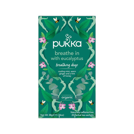 PUKKA Organic Breathe In With Eucalyptus x 20 Tea Bags - Dr Earth - Drinks, Pantry