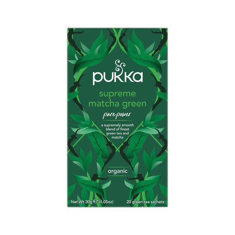 PUKKA Organic Supreme Matcha Green x 20 Tea Bags - Dr Earth - Drinks, Pantry