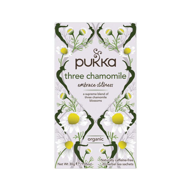 PUKKA Organic Three Chamomile x 20 Tea Bags - Dr Earth - Drinks, Pantry