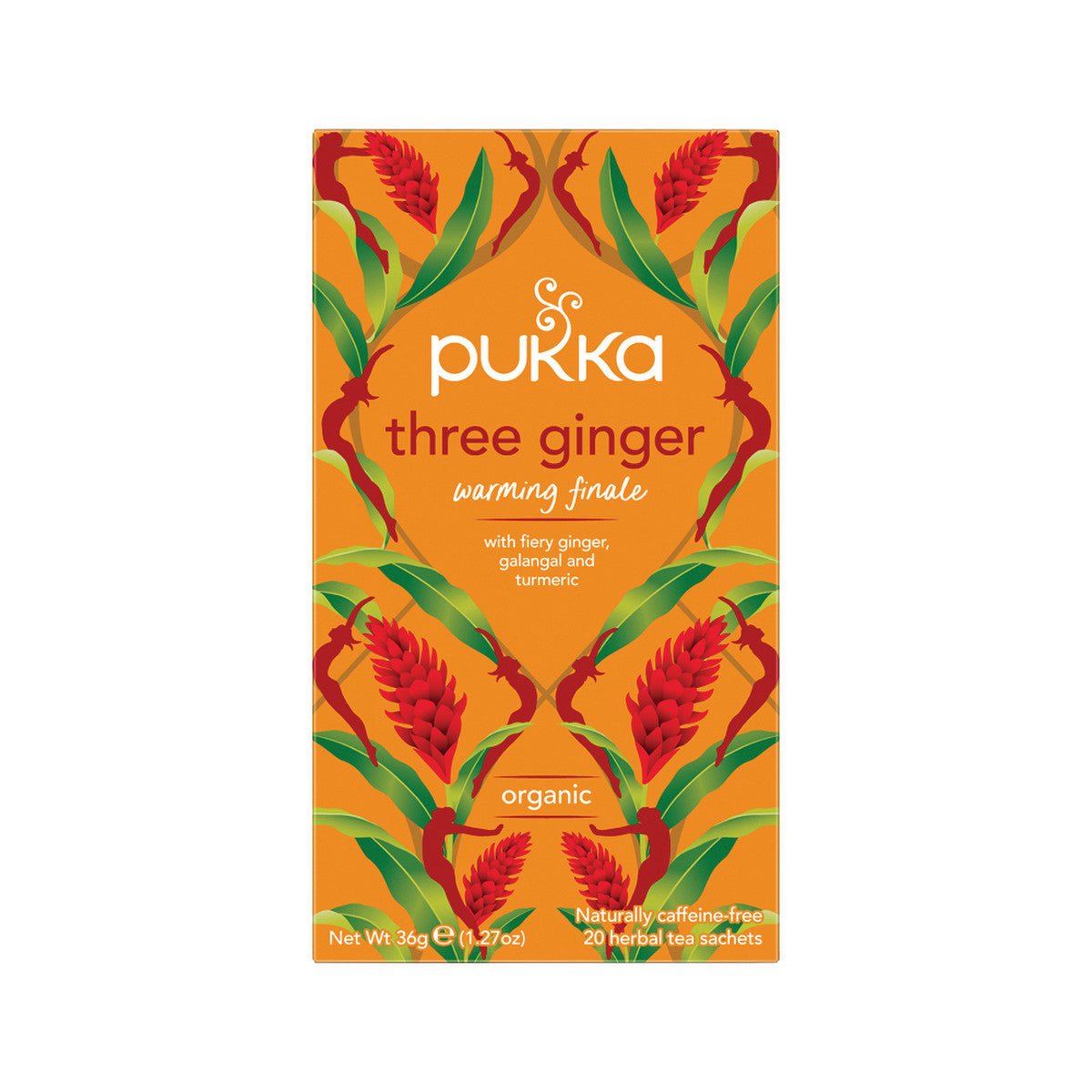 PUKKA Organic Three Ginger x 20 Tea Bags - Dr Earth - Drinks, Pantry