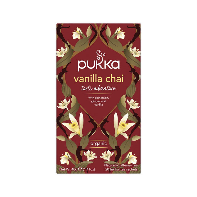 PUKKA Organic Vanilla Chai x 20 Tea Bags - Dr Earth - Drinks, Pantry