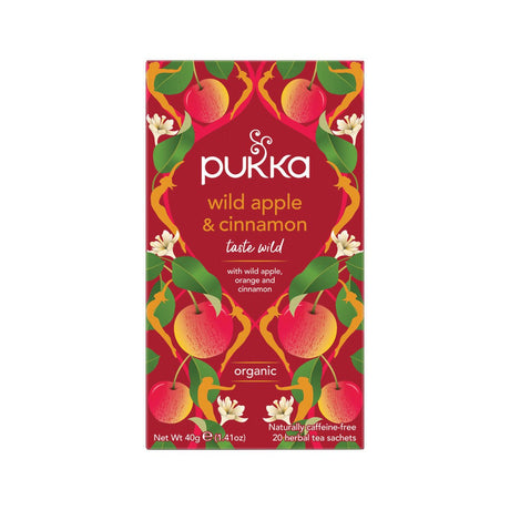 PUKKA Organic Wild Apple & Cinnamon (with Ginger) x 20 Tea Bags - Dr Earth - Drinks, Pantry