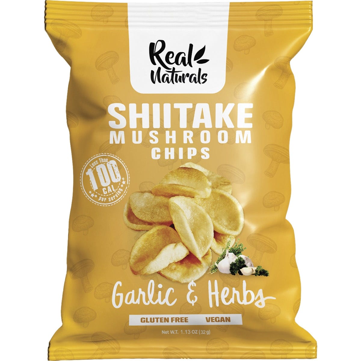 Real Naturals Shiitake Mushroom Chips Garlic & Herbs 32g - Dr Earth - Chips & Popcorn
