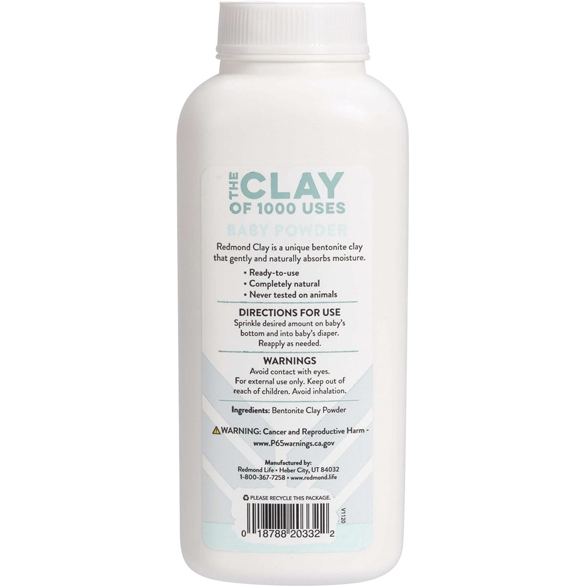 Redmond Clay Baby Powder Fragrance Free 85g - Dr Earth - Baby & Kids