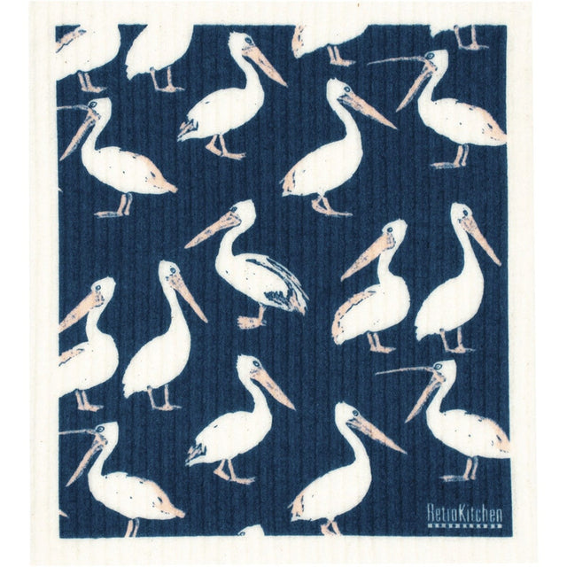 Retrokitchen 100% Compostable Sponge Cloth Pelicans - Dr Earth - Cleaning