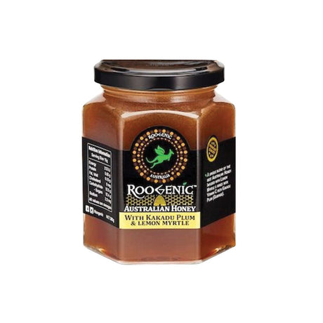 ROOGENIC AUSTRALIA Australian Honey with Kakadu Plum & Lemon Myrtle 380g - Dr Earth - Drinks, Pantry