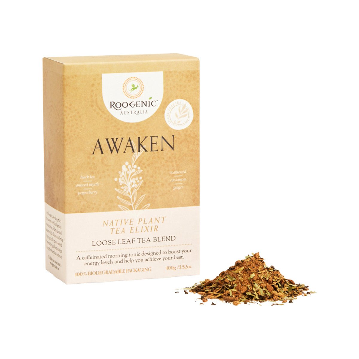 ROOGENIC AUSTRALIA Awaken (Native Plant Tea Elixir) Loose Leaf 100g - Dr Earth - Drinks, Pantry