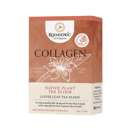 ROOGENIC AUSTRALIA Collagen (Native Plant Tea Elixir) Loose Leaf 65g - Dr Earth - Drinks, Pantry