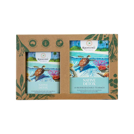 ROOGENIC AUSTRALIA Gift Box Detox x 18 Tea Bags with Detox Tin - Dr Earth - Drinks, Pantry