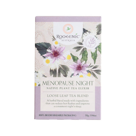 ROOGENIC AUSTRALIA Menopause Night (Native Plant Tea Elixir) Loose Leaf 55g - Dr Earth - Drinks, Pantry