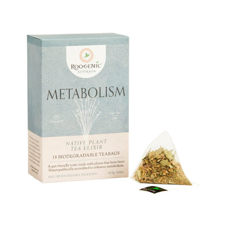 ROOGENIC AUSTRALIA Metabolism (Native Plant Tea Elixir) x 18 Tea Bags - Dr Earth - Drinks, Pantry