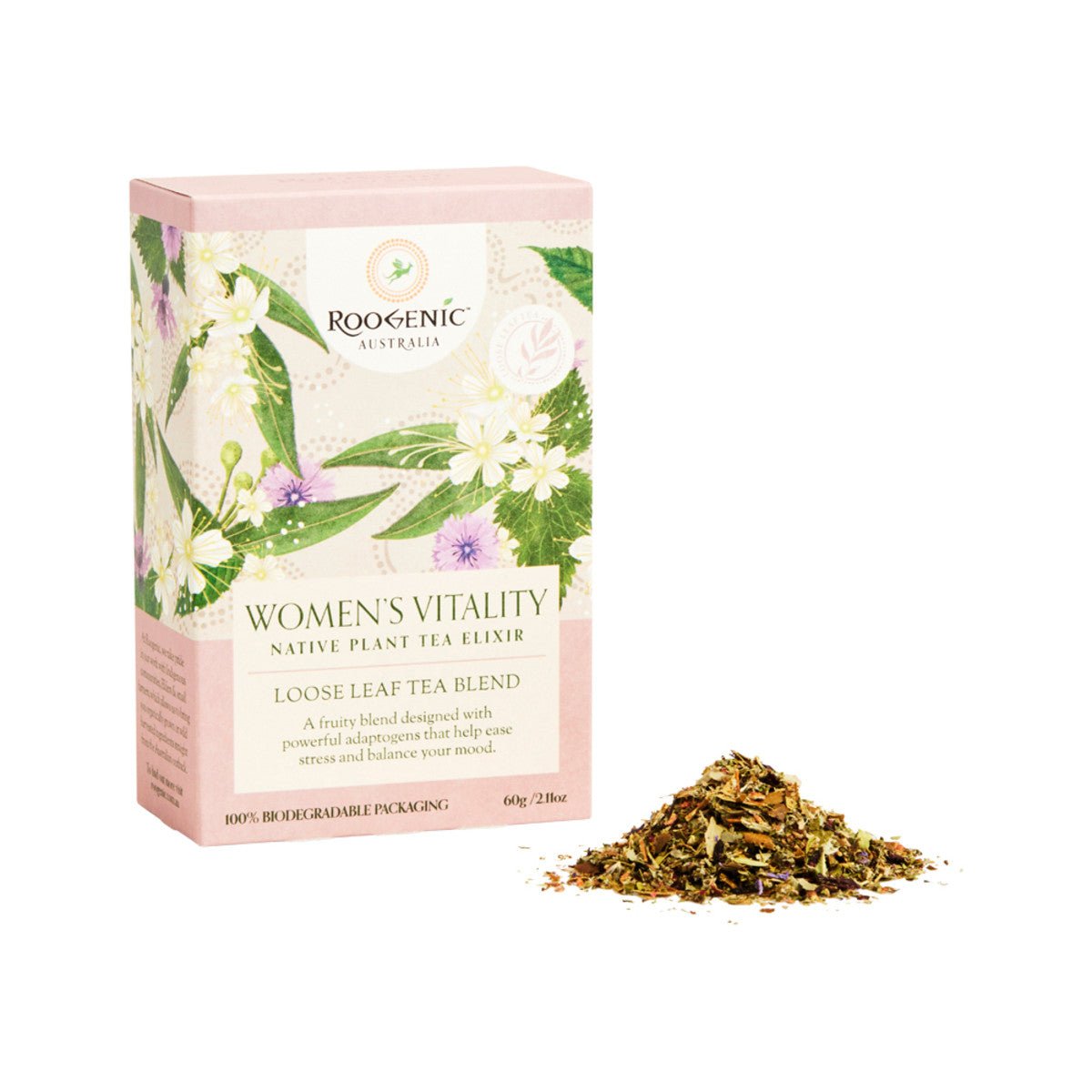 ROOGENIC AUSTRALIA Women's Vitality (Native Plant Tea Elixir) Loose Leaf 60g - Dr Earth - Drinks, Pantry