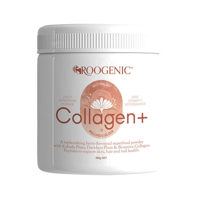 ROOGENIC AUSTRALIAN WELLNESS ELIXIR Daily Superfood Powder Collagen+ 180g - Dr Earth - Drinks, Pantry