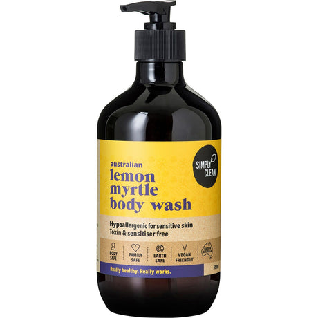 Simply Clean Body Wash Lemon Myrtle 500ml - Dr Earth - Body & Beauty, Bath & Body